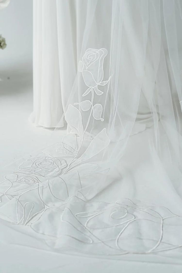 The Organza | Embroidered Veil by Rebecca Anne Designs