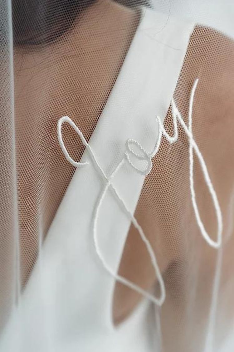 The Love Story | Embroidered Veil by Rebecca Anne Designs